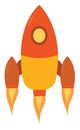 Orange rocket, illustration, vector Royalty Free Stock Photo