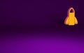 Orange Rocket ship icon isolated on purple background. Space travel. Minimalism concept. 3d illustration 3D render Royalty Free Stock Photo