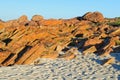 Orange rocks - Dunsborough Royalty Free Stock Photo