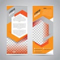 Orange roll up banner stand design template