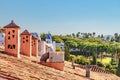 Orange roof tiles with chimneys, Andalucia, Spain Royalty Free Stock Photo