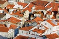 Orange roofs city view of Lisboa, Portugal