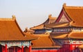 Orange Roofs Decorations Forbidden City Palace Beijing China Royalty Free Stock Photo