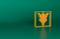 Orange Rorschach test icon isolated on green background. Psycho diagnostic inkblot test Rorschach. Minimalism concept Royalty Free Stock Photo