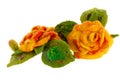 Orange rose flower image made from wool