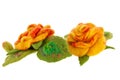 Orange rose flower image made from wool