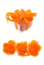 Orange rose made from soap-flakes Royalty Free Stock Photo