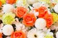 Orange rose and orchid Royalty Free Stock Photo