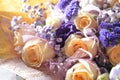 Orange Rose Common baby`s-breath Royalty Free Stock Photo