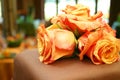 Orange roses on chocolate cake 051 Royalty Free Stock Photo