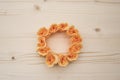 Orange roses circle frame Royalty Free Stock Photo