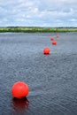 Orange round buoys