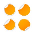 Orange round vector sticker