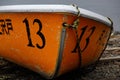 Orange rowing boats Mount fuji landscape sunrise