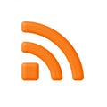 Orange RSS icon on a white background. The symbol consists of Royalty Free Stock Photo