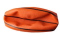 Orange, rubber, deflated basketball ball isolated on white background Royalty Free Stock Photo