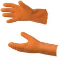 Orange rubber fisherman gloves Royalty Free Stock Photo
