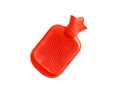 Orange rubber heat water bag or hot water bag isolated on white background with clipping path. Royalty Free Stock Photo