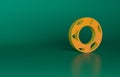 Orange Rubber swimming ring icon isolated on green background. Life saving floating lifebuoy for beach, rescue belt for Royalty Free Stock Photo