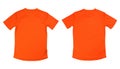 Orange running tshirt on white background, Isolated orange runn