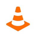 Orange safety cone vector icon