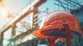 The Orange Safety Helmet.AI generated image Royalty Free Stock Photo