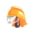 Orange safety helmet for fireman vector Illustration