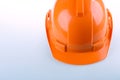 Orange safety helmet hard hat, tool protect worker Royalty Free Stock Photo