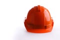 Orange safety helmet hard hat, tool protect worker Royalty Free Stock Photo