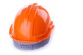 Orange safety helmet hard hat, tool protect worker Royalty Free Stock Photo