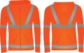 Orange safety jacket, front and back view