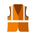 Orange safety vest icon, flat style
