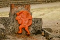 Orange, Saffron Hanuman Statue at a Temple