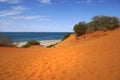 orange sand dunes Cape Peron Royalty Free Stock Photo