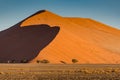 Orange sand dunes in Namib Desert, Namibia Royalty Free Stock Photo