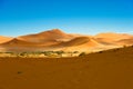 Namib-Naukluft Park, Namib Desert, orange dunes blue sky, Sossusvlei, Namibia Royalty Free Stock Photo