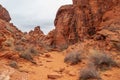 Orange sandy path between rocks, Valley of Fire, Nevada