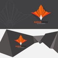 Orange Sarus crane bird paper sharp logo vector design Royalty Free Stock Photo