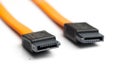 Orange Sata Cable on White background Royalty Free Stock Photo