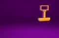 Orange Scale icon isolated on purple background. Logistic and delivery. Weight of delivery package on a scale Royalty Free Stock Photo