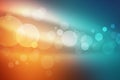 Orange and sea blue bokeh abstract light background Royalty Free Stock Photo