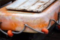Orange sea floating buoy. Royalty Free Stock Photo
