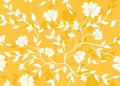 Orange seamless floral texture - vector