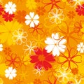 Orange seamless flower pattern
