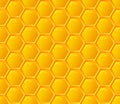 Orange seamless honey combs geometric pattern. Hexagonal texture honeycomb. Honeyed yellow grid. Vector illustration background Royalty Free Stock Photo