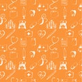 Orange seamless pattern-medical items