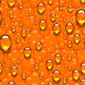 Orange seamless pattern with water drops