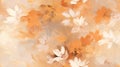 Orange, serenity, painted in warm earth tones using bold brushstrokes. Generative AI