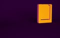 Orange Server, Data report icon isolated on purple background. Minimalism concept. 3d illustration 3D render Royalty Free Stock Photo