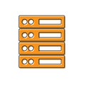 Orange Server, Data, Web Hosting icon isolated on white background. Vector Royalty Free Stock Photo